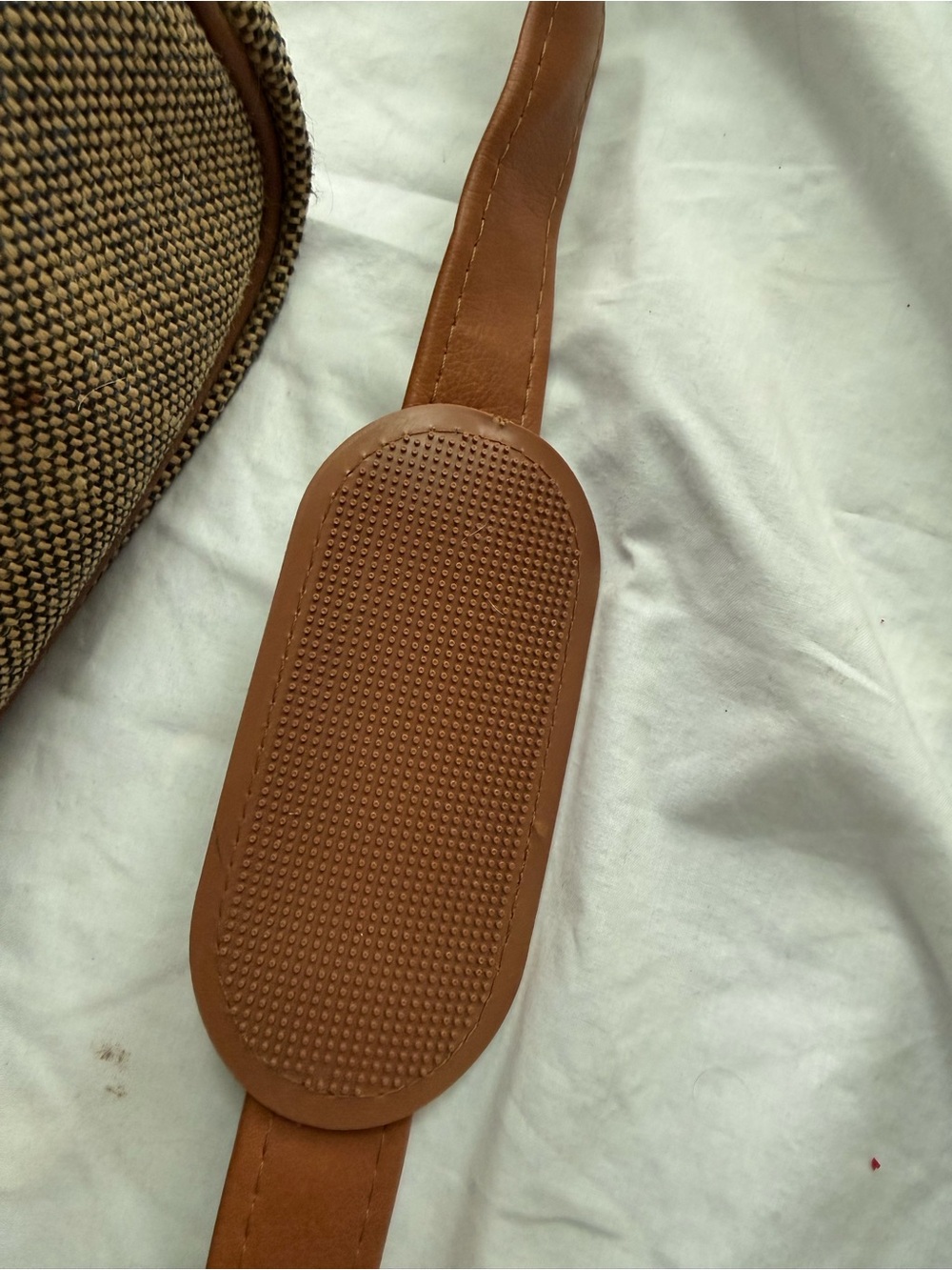 Samsonite Brown and Tan Woven Messenger Bag with Leather Trim - Picture 7 of 8